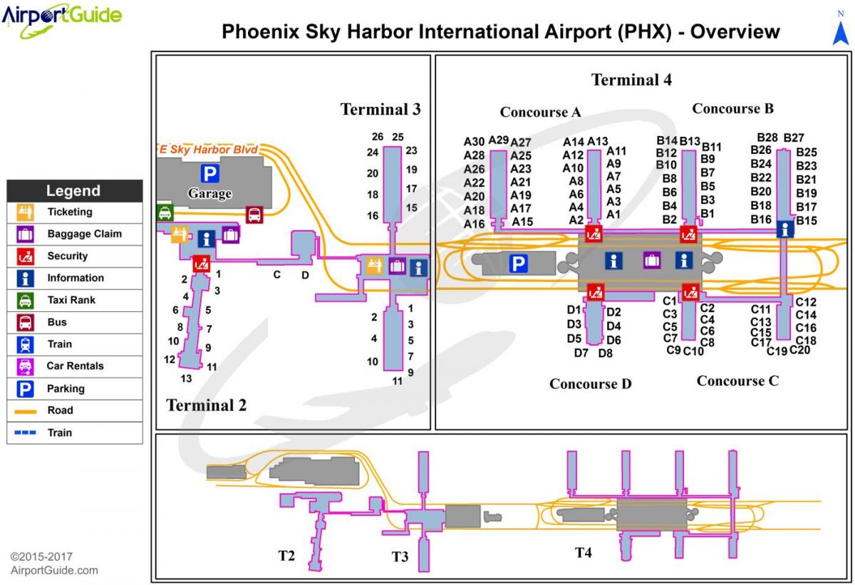 フェニックス空港ターミナルマップ